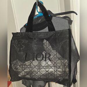 Christian Dior Black Mesh Logo. NWOT
